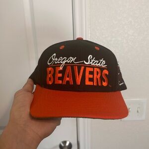 Vintage Oregon State Beavers snapback hat OSU The Game Wool Black Orange Osfa